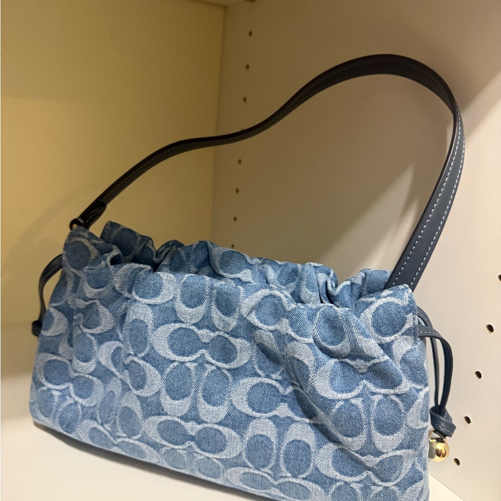 Coach Blue Denim Faye Shoulder Bag - Picture 2 of 6